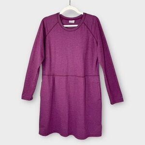 Columbia Purple Sweatshirt Dress XL Longline Tunic Light Plum Athleisure Lounge